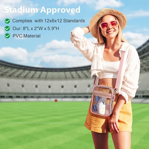 Clear Bag for Stadium Events - Clear Purses for Women Stadium Crossbody Messenge - Picture 3 of 8